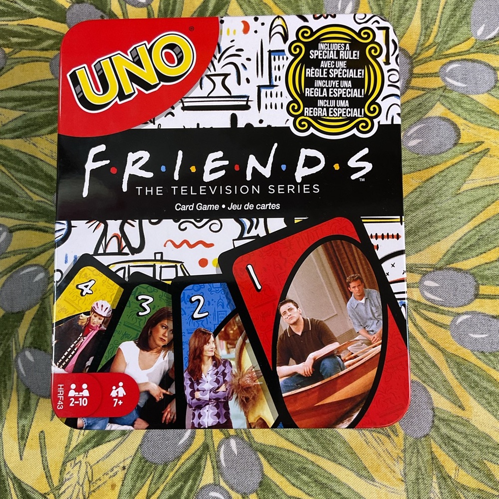 UNO Friends The Television Series Card Game by Mattel Games Tin, New,Sealed